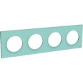 Plaque bleue cian Schneider Odace Styl 4 postes entraxe 71mm horizontal ou vertical