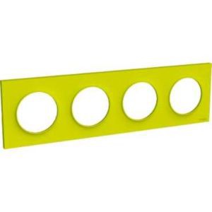 Plaque verte chartreuse Schneider Odace Styl 4 postes entraxe 71mm horizontal ou vertical