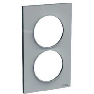 Odace Styl Plaque Gris 2 Postes Horizontaux Ou Verticaux Entraxe 57mm