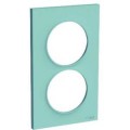 Plaque bleue cian Schneider Odace Styl 2 postes entraxe 57mm vertical
