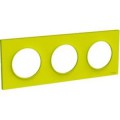 Plaque verte chartreuse Schneider Odace Styl 2 postes entraxe 57mm vertical