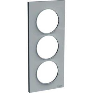 Odace Styl Plaque Gris 3 Postes Horizontaux Ou Verticaux Entraxe 57mm