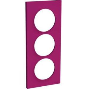 Plaque violine Schneider Odace Styl 3 postes entraxe 57mm vertical