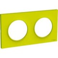 Plaque verte chartreuse Schneider Odace Styl 3 postes entraxe 57mm vertical