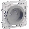 Prise de courant 2P+T aluminium Schneider Odace 2 connexions rapides par pôle fixation à griffe