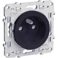 Prise de courant 2P+T anthracite Schneider Odace connexion à vis fixation à vis