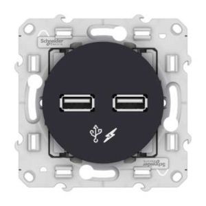 Schneider Odace - Chargeur Double Usb - Anthracite
