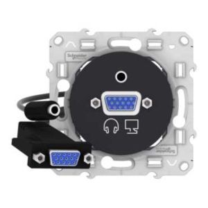 Schneider Odace - Prise Hd15 Femelle Mini Jack - Anthracite