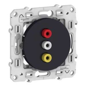 Schneider Odace - Prise Triple Rca Femelle - Anthracite