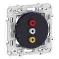 Schneider Odace - Prise Triple Rca Femelle - Anthracite