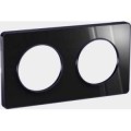 Schneider Odace Touch Plaque Miroir Brillant Fumé Avec Liseré Anth. 2postes Entraxe 71mm