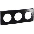 Plaque miroir brillant fumé avec liseré anthracite Schneider Odace Touch 3 postes entraxe 71mm