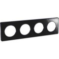 Schneider Odace Touch Plaque Miroir Brillant Fumé Avec Liseré Anth. 4postes Entraxe 71mm