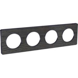 Schneider Odace Touch Plaque Bois Frêne Liseré Anthracite 4 Postes Horiz./vert. 71mm