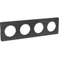 Schneider Odace Touch Plaque Bois Frêne Liseré Anthracite 4 Postes Horiz./vert. 71mm