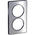 Schneider Odace Touch Plaque Aluminium Brossé Liseré Anth. 2 Postes Verti. Entraxe 57mm