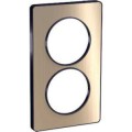 Schneider Odace Touch Plaque Bronze Brossé Avec Liseré Anth. 2 Postes Verticaux 57mm