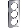 Schneider Odace Touch Plaque Aluminium Brossé Liseré Anth. 3 Postes Verti. Entraxe 57mm