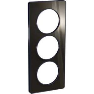 Schneider Odace Touch Plaque Miroir Brillant Fumé Avec Liseré Anth. 3postes Entraxe 57mm