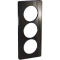 Schneider Odace Touch Plaque Miroir Brillant Fumé Avec Liseré Anth. 3postes Entraxe 57mm