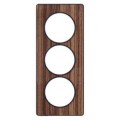 Schneider Odace Touch Plaque Bois Zebrano Avec Liseré Anth. 3 Postes Verti. Entraxe 57mm