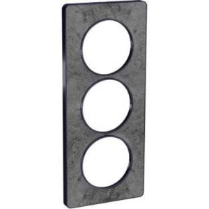 Schneider Odace Touch Plaque Pierre Galet Avec Liseré Anth. 3 Postes Verti. Entraxe 57mm