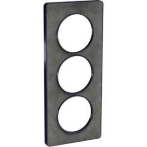 Schneider Odace Touch Plaque Ardoise Avec Liseré Anth. 3 Postes Verticaux Entraxe 57mm