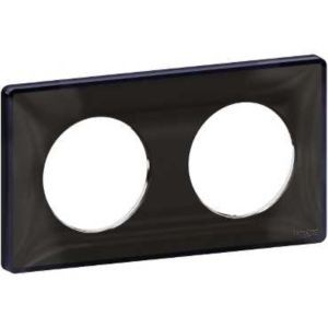 Odace You Noir, Plaque De Finition Support Anthracite 2 Postes Entraxe 71mm