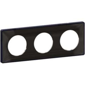 Odace You Noir, Plaque De Finition Support Anthracite 3 Postes Entraxe 71mm