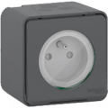 Prise de Courant 2P+T Grise Saillie IP55 IK08 Mureva Styl Schneider – Connexion Automatique