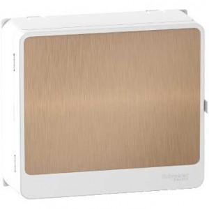 Resi9 - habillage + porte touch bronze - pour platine et bloc de commande 13 Modules