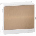 Resi9 - habillage + porte touch bronze - pour platine et bloc de commande 13 Modules