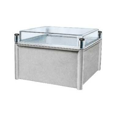 Thalassa pls - boite avec couvercle transparent 27x36x18 ral 7035