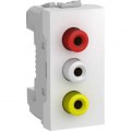 Prise 3 RCA Femelle Audio Vidéo Blanc 1 Module Unica Schneider Electric