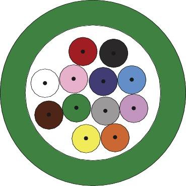 Actassi - câble optique fl-c - os2 - 12 fo - tb - vert - euroclasse d