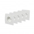 LOT DE 5 PRISES PERFECT 2P+T 10/16A BLANC