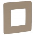 Schneider unica2 studio color - plaque de finition - taupe liseré blanc - 1 poste