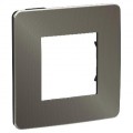 Schneider unica2 studio métal - plaque de finition - black aluminium liseré anthracite - 1p
