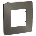 Plaque de Finition Black Aluminium 1 Poste Unica Studio Métal Schneider Electric - 2 Modules