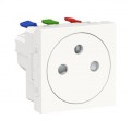 Prise de Courant 2 P + T Blanche Unica Schneider Electric - Affleurant - Raccord Rapide -Mécanisme Seul