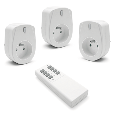 Avidsen kit 3 prises télécommandées intérieures avec télécommande