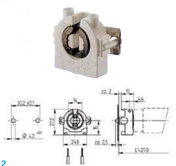 Douille Orbitec pastille à clipser avec ressort  - Hauteur 27.2 mm
