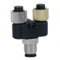 Raccordement de 2 connecteurs type M12 sur connecteur M12 du répartiteur