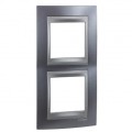 Schneider Unica Top Gris Métal liseré Graphite - plaque de finition 2 postes 2x2 mod.vert.71mm