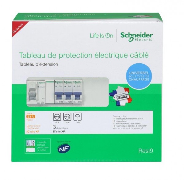 Tableau de extension électrique câblé Schneider 1 rangée 13 modules xp