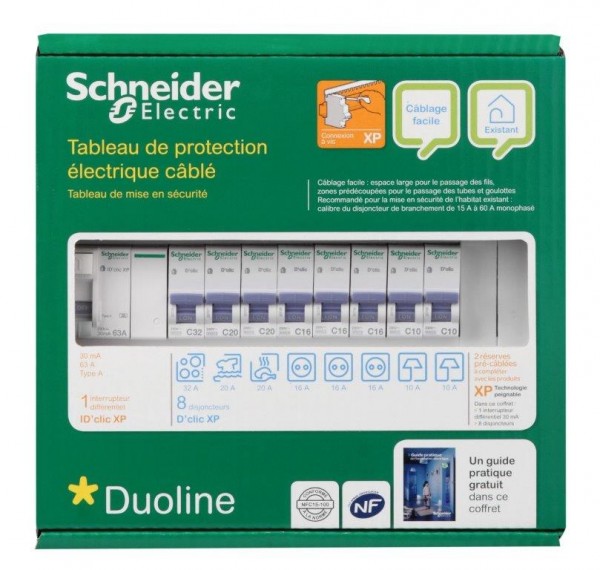 Tableau de mise en sécurité  Schneider 1 rangée 13 modules XP