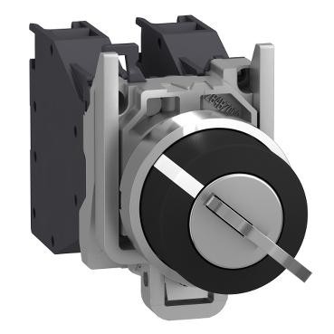 Harmony xb4 - bouton tourn atex - 2 pos fixes - retr 2 pos - 1f - Ø22 - noir
