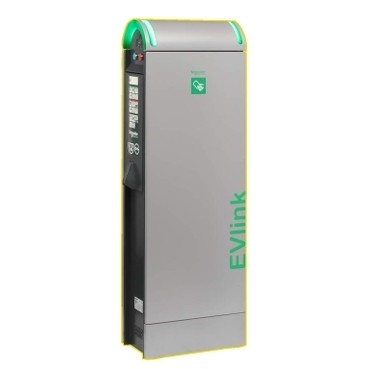 Evlink city - borne - 22kw - 2xt2s tri 32a + 2x2p+t - rfid + détection + modem - Schneider Electric - EVC1S22P4E4ERFT
