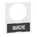 Harmony - porte-étiquette plate 30x40 - plastique blanc - avec étiq 8x27 marche