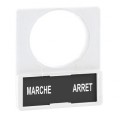 Harmony - porte-étiquette plate 30x40 - plas blanc - avec étiq 8x27 arret-marche